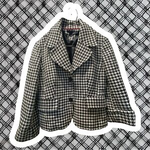 Tommy Hilfiger Black and White Houndstooth Blazer